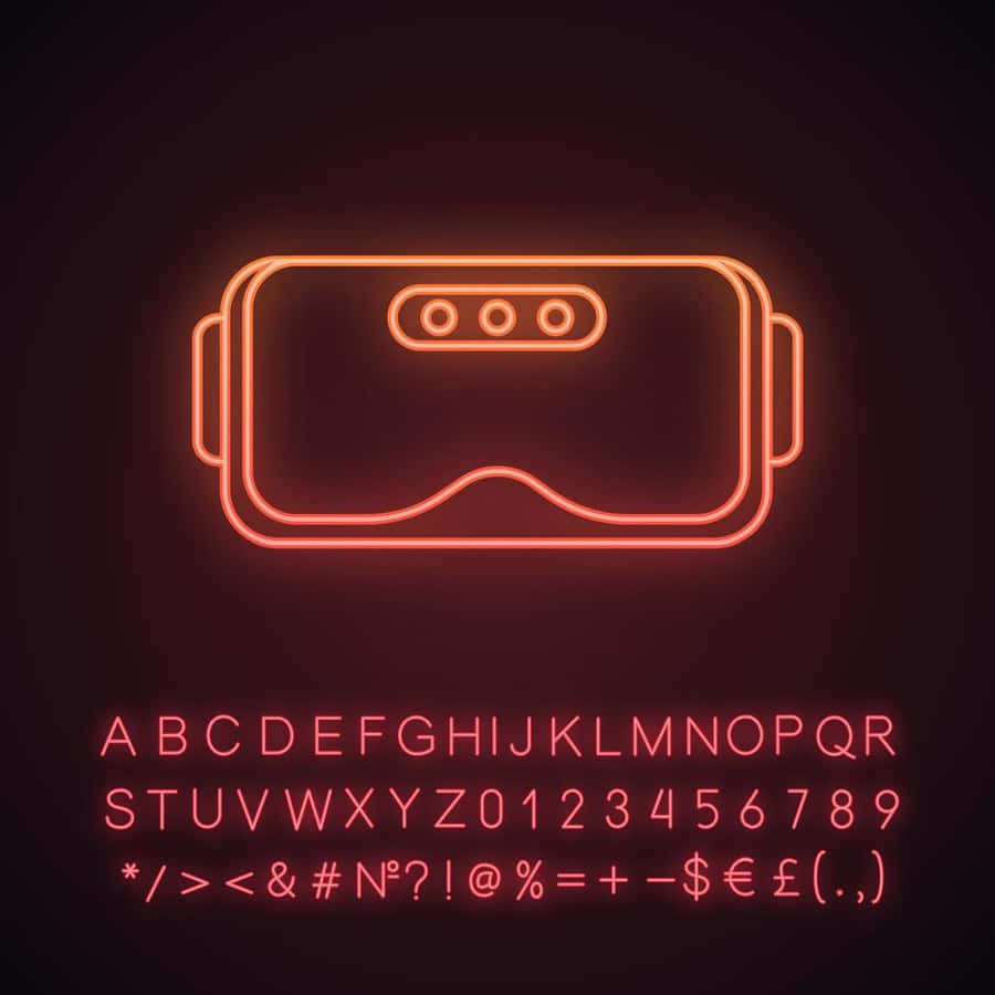 Neon V R Headset Glowing Icon Wallpaper