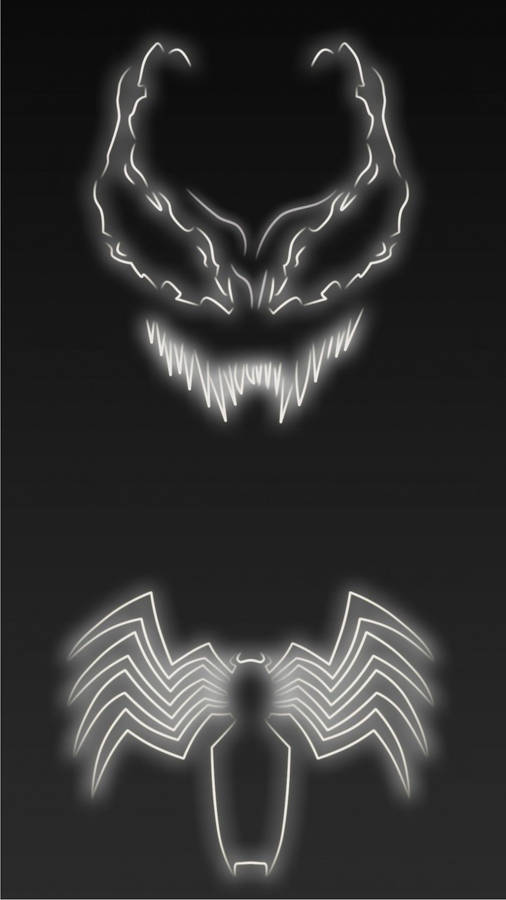 Neon White Venom Logos Wallpaper
