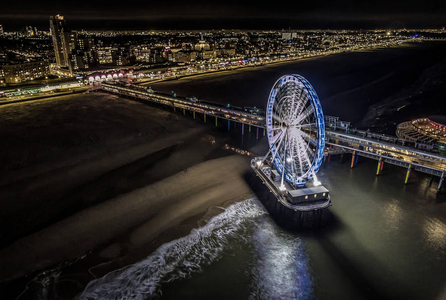 Netherlands Pier Sky View Wallpaper
