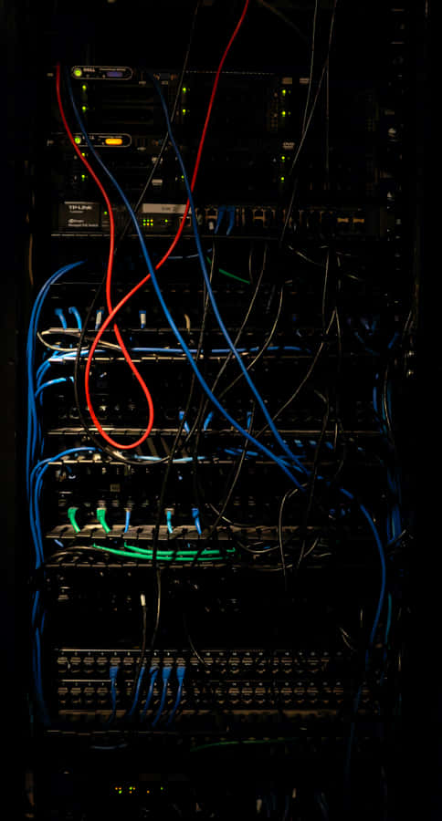 Network Server Rack Cable Management Chaos.jpg Wallpaper