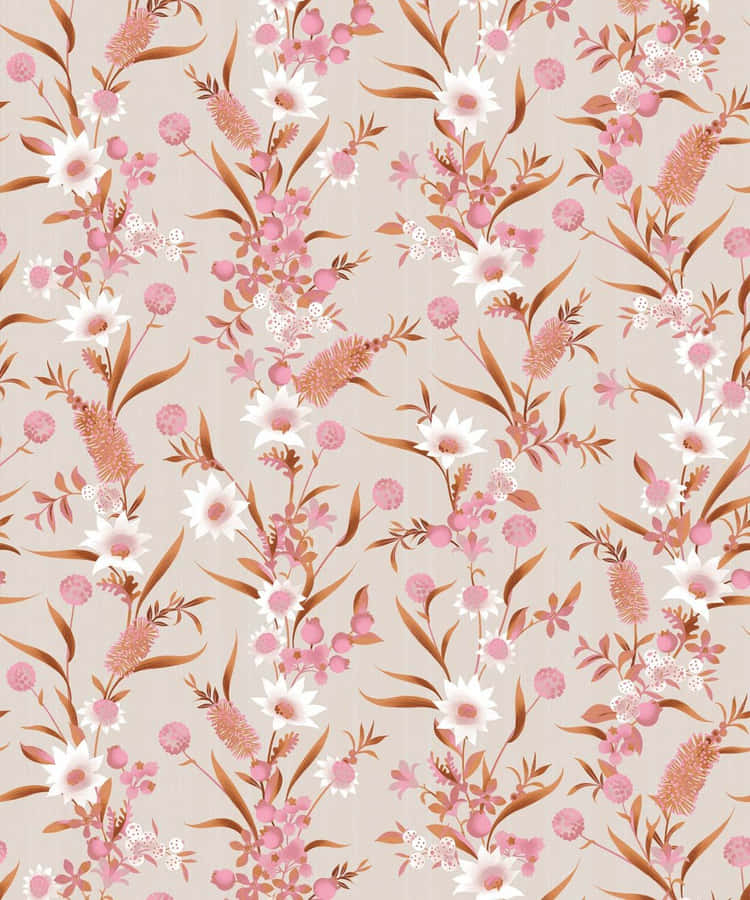 Neutral Floral Pattern Background Wallpaper
