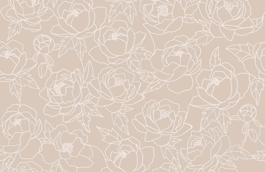 Neutral_ Floral_ Pattern_ Background Wallpaper