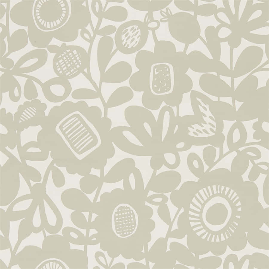 Neutral Floral Pattern Design Wallpaper