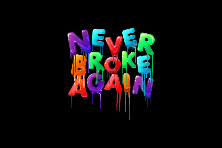 Never Broke Again Colorful Logo Wallpaper
