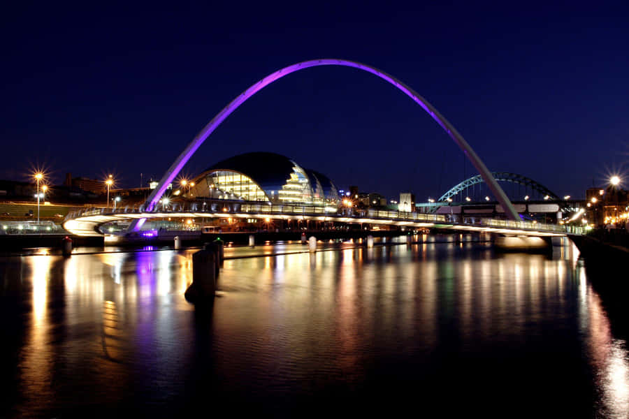 Newcastle Gateshead Quayside Night Wallpaper