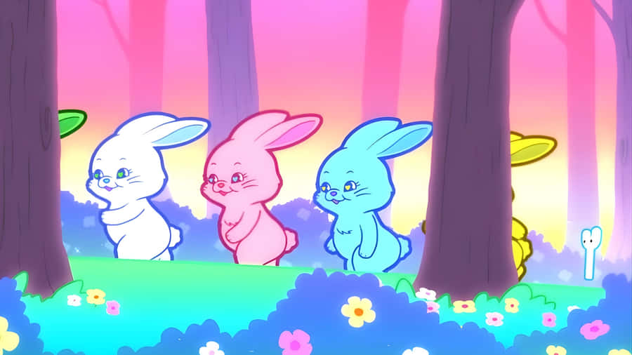 Newjeans Bunny Characters Wallpaper