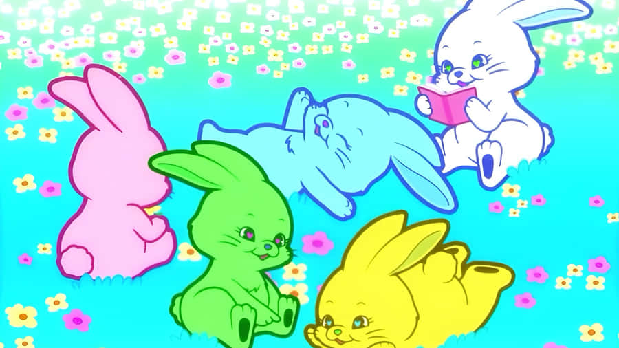 Newjeans Bunny Characters Wallpaper