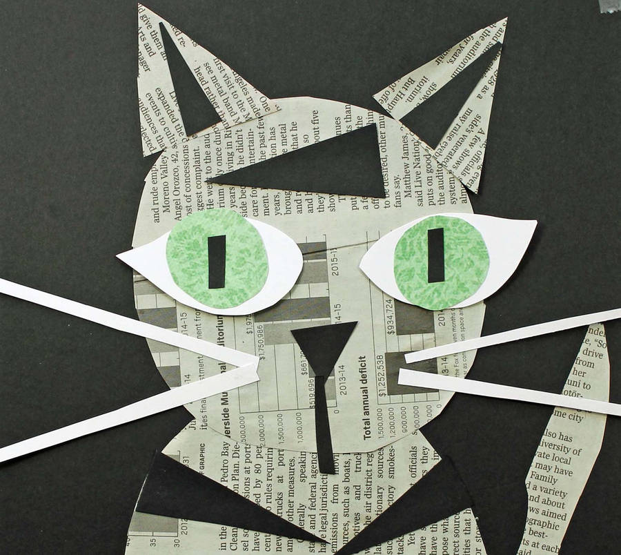 Newspaper Cat Collage Wallpaper