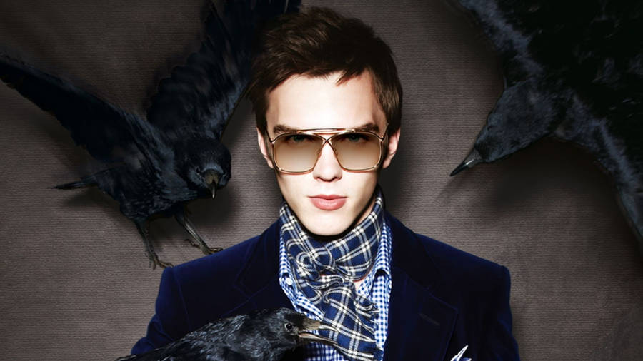 Nicholas Hoult Looking Dapper In Stylish Outfit Wallpaper