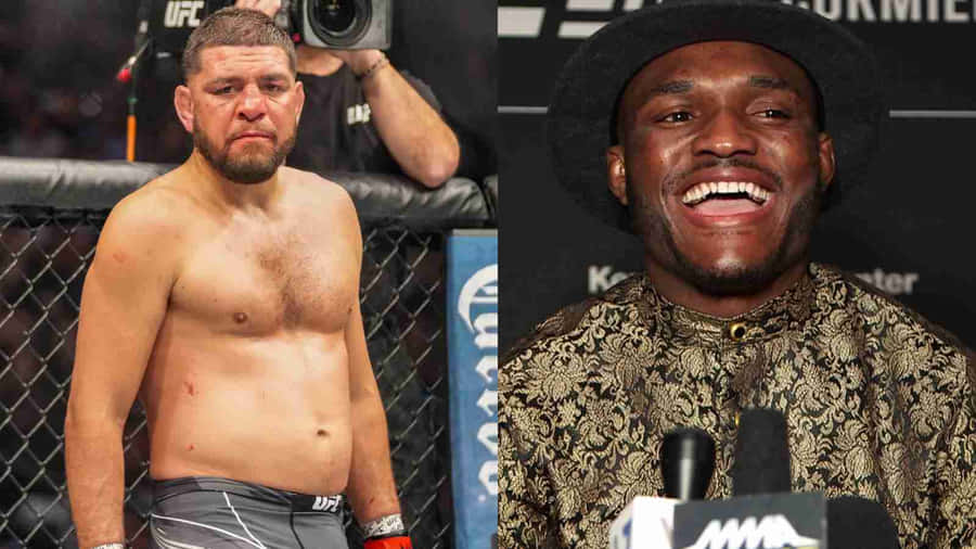 Nick Diaz And Nigerian-american Mixed Martial Artist Kamaru Usman Wallpaper