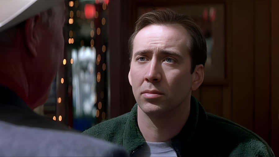 Nicolas Cage Intense Conversation Wallpaper