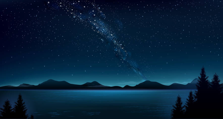 Night Mountain Meteor Wallpaper