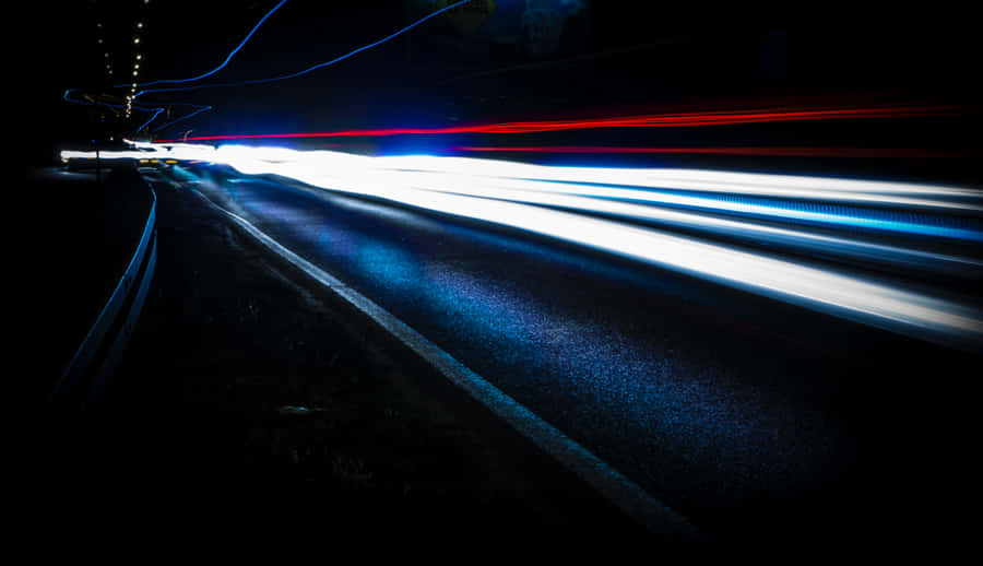 Nighttime Traffic Light Trails Wallpaper