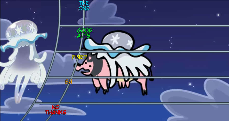 Nihilego On Pig Wallpaper