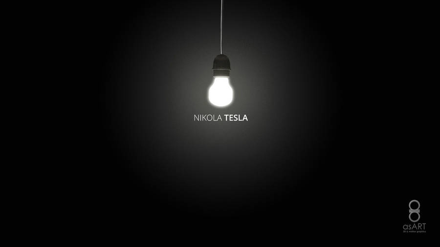Nikola Tesla Glowing Bulb Wallpaper