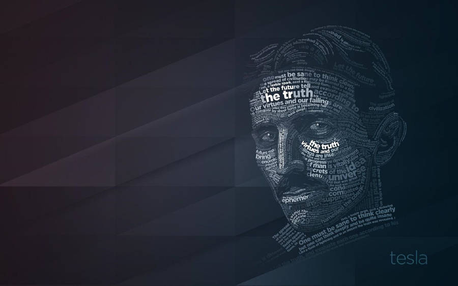 Nikola Tesla Word Cloud Wallpaper