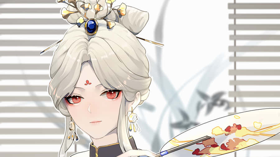 Ningguang From Genshin Impact In A Magnificent Pose Wallpaper