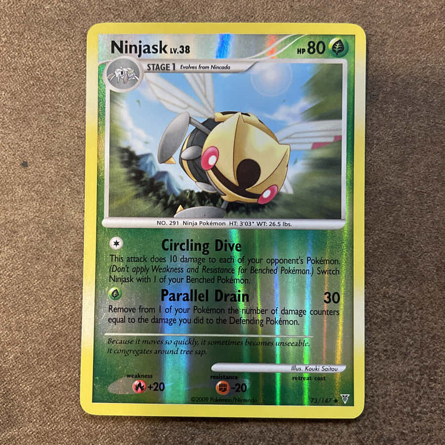 Ninjask Trading Card Brown Table Wallpaper