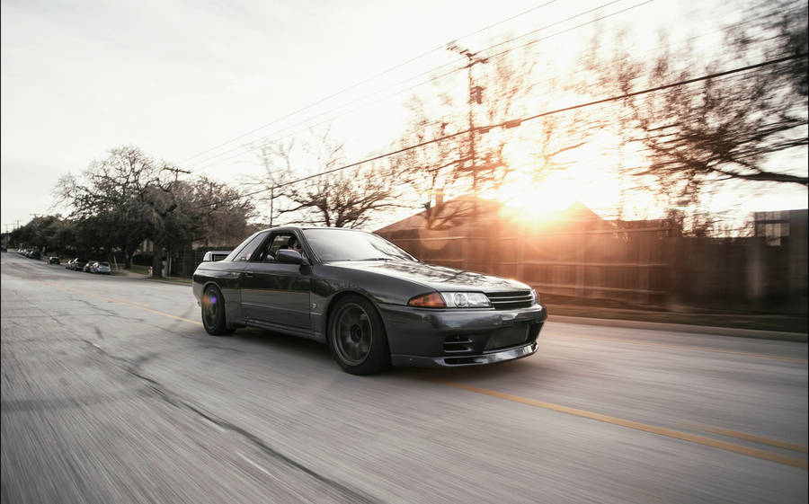 Nissan Skyline Gtr R33 In Motion Wallpaper