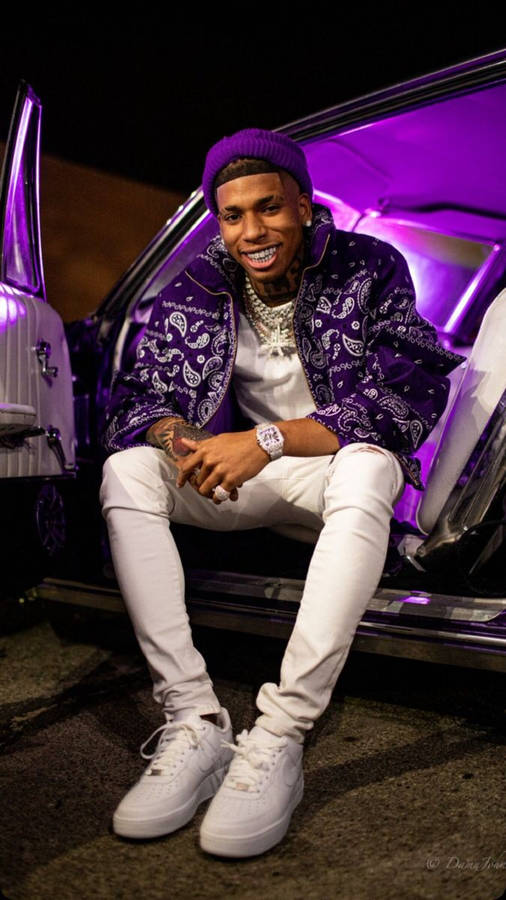 Nle Choppa On The Stage Doing What He Does Best, Making Great Music. Wallpaper