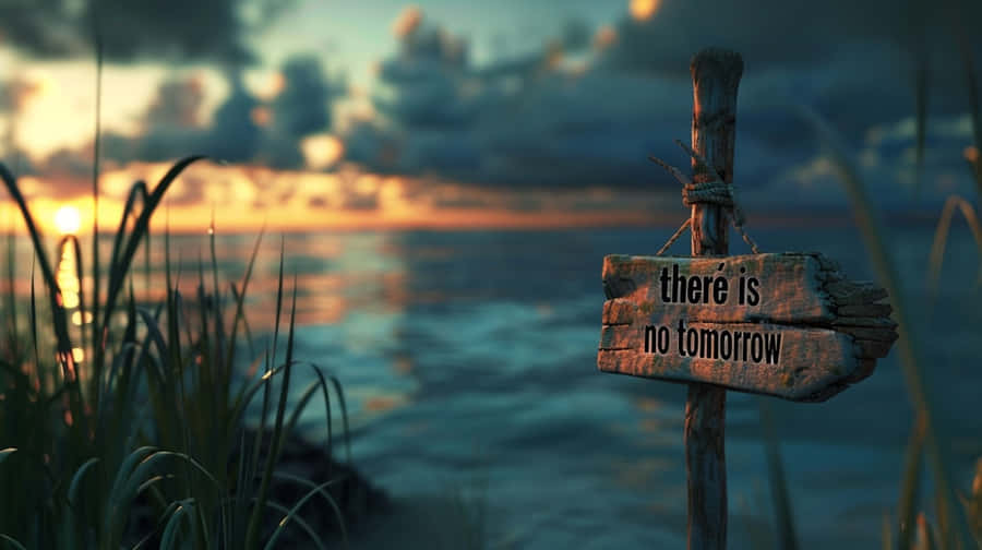 No Tomorrow Sunset Sign Wallpaper