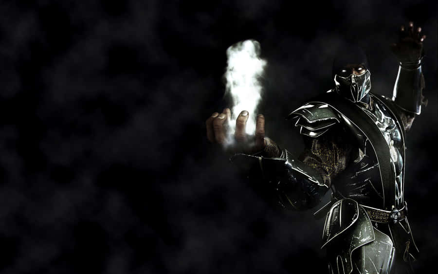 Noob Saibot, The Shadowy Figure From Mortal Kombat, Demonstrating A Powerful Move. Wallpaper