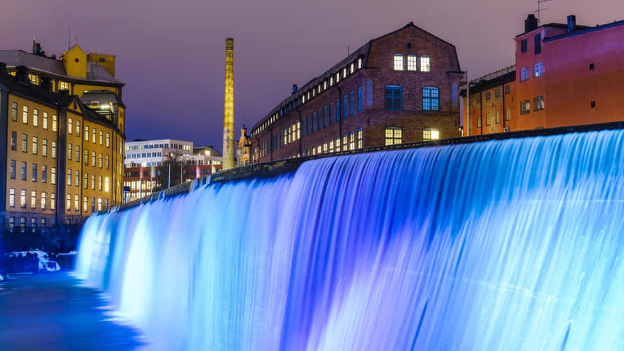 Norrkoping Industrial Landscapeat Night Wallpaper