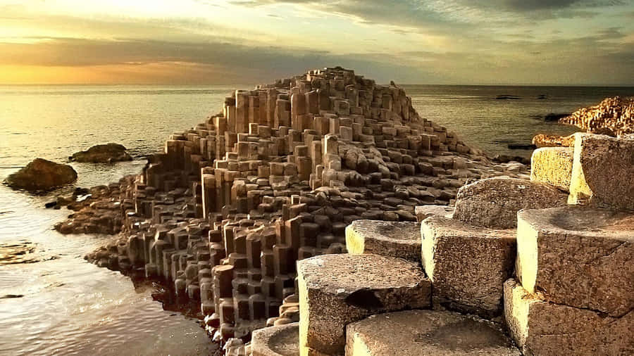 Northern Ireland Giant's Causeway Pile Of Rocks Wallpaper