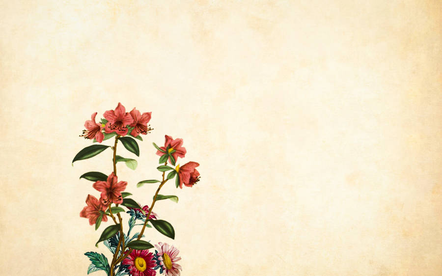 Nostalgic Flower Painting Wallpaper