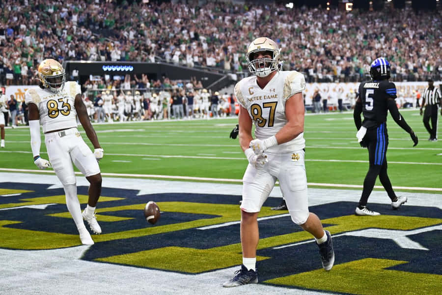Notre Dame Football Player Celebration Wallpaper