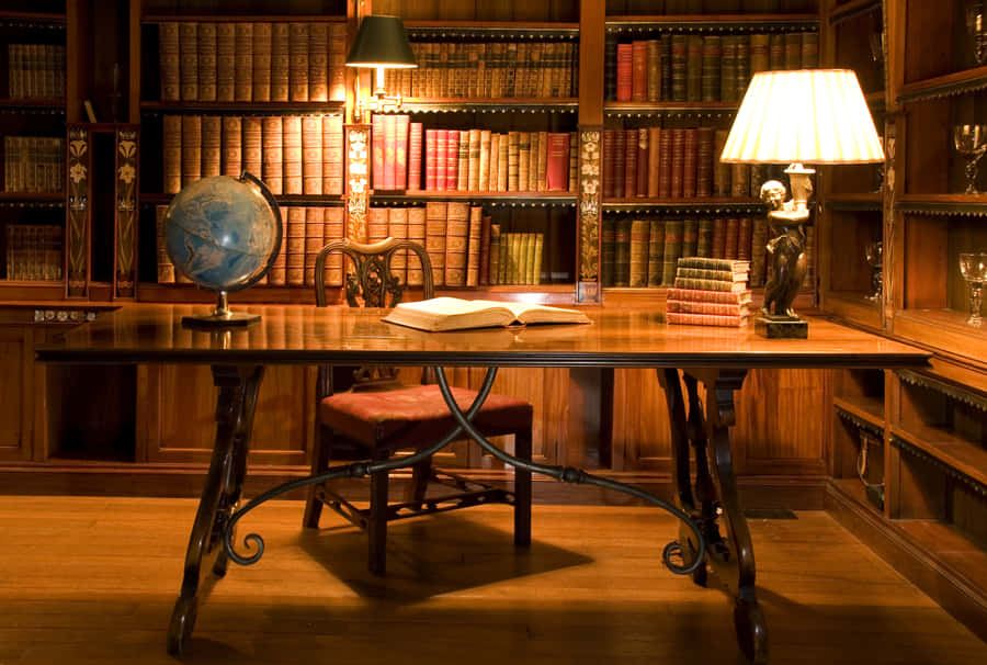 Novel In Library Wallpaper