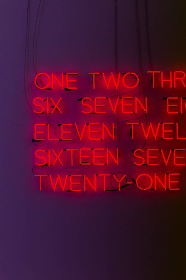 Number Words Glowing Red Aesthetic Iphone Wallpaper