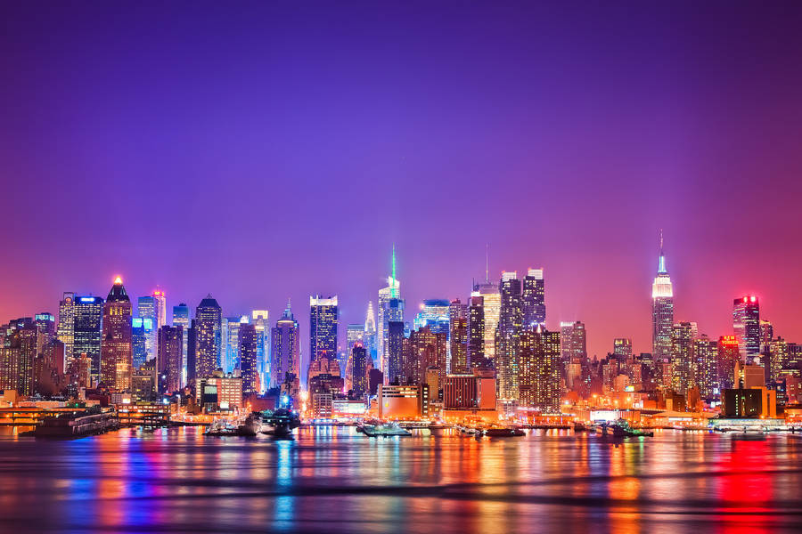 Nyc Skyline At Night Wallpaper