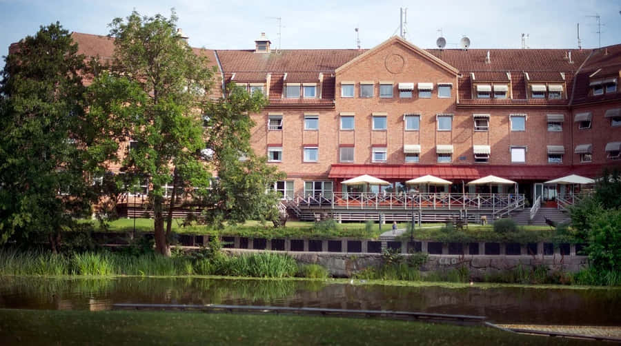 Nykoping Riverside Building Sweden Wallpaper