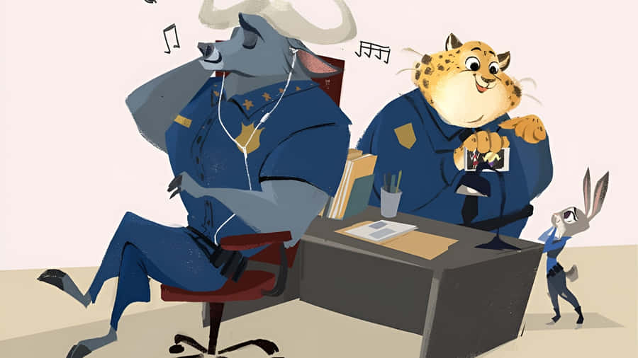 Officer Clawhauser And Colleagues Wallpaper