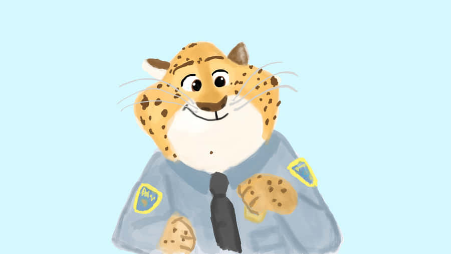 Officer Clawhauser Smiling Cheerfully Wallpaper
