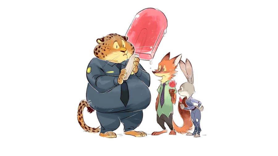 Officer Clawhauser With Friends Wallpaper