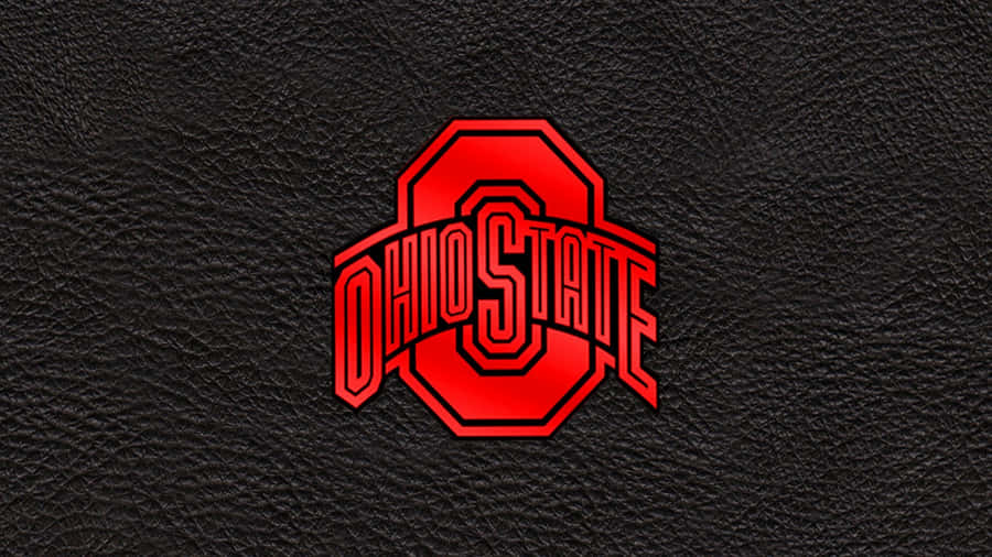 Ohio State Logo On A Black Leather Background Wallpaper