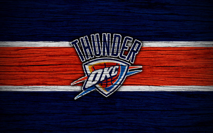 Oklahoma City Thunder Logo Wood Texture Background Wallpaper