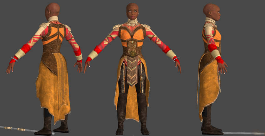 Okoye, The Fierce Wakandan Warrior In Action. Wallpaper