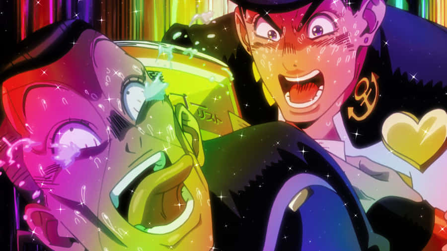 Okuyasu Nijimura Showcasing His Power In A Dynamic Pose. Wallpaper