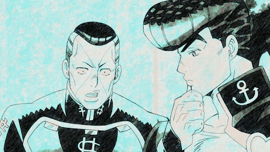 Okuyasu Nijimura Striking A Pose In Front Of A Bright, Colorful Background Wallpaper