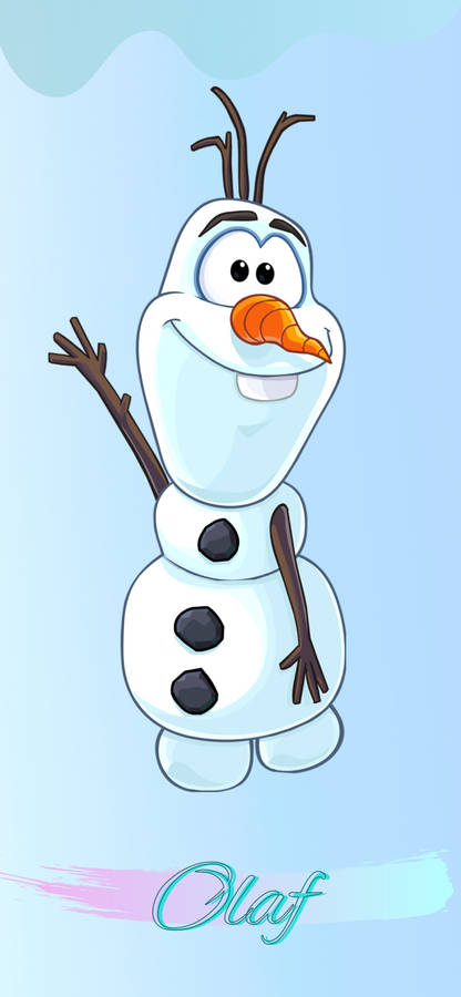 Olaf Waving Graphic Art Wallpaper