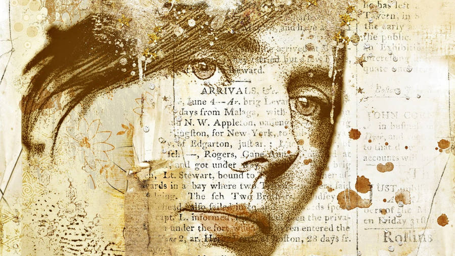 Old Paper With Woman's Face Wallpaper