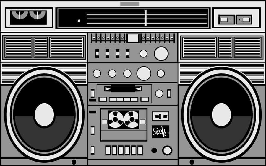 Old School Boombox In Gray Wallpaper