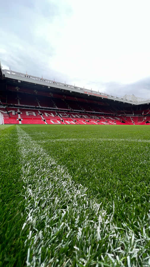 Old Trafford Stadium Grass Perspective Wallpaper
