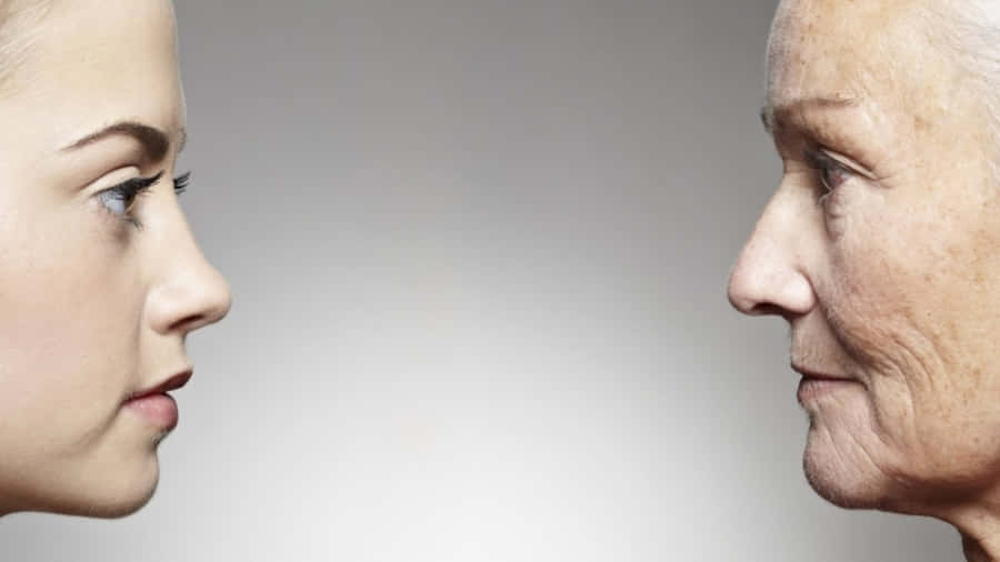 Old Young Staring Wallpaper