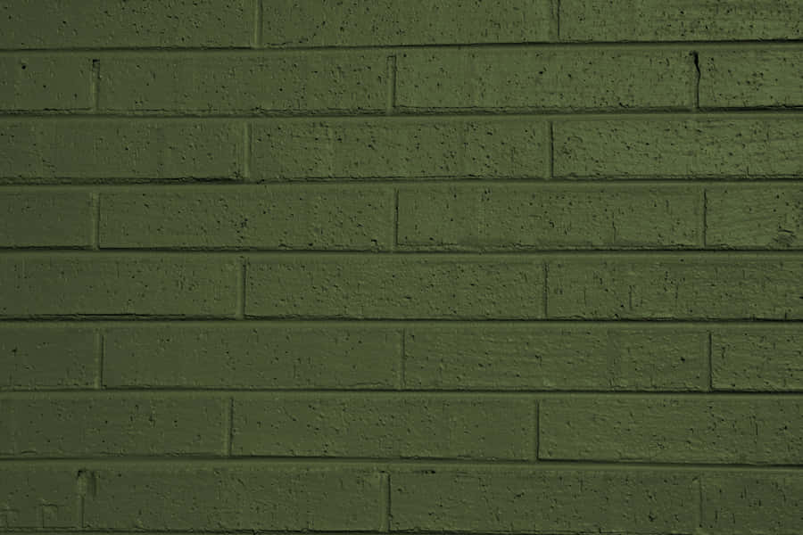 Olive Greenaesthetic Desktop Brick Wall Wallpaper