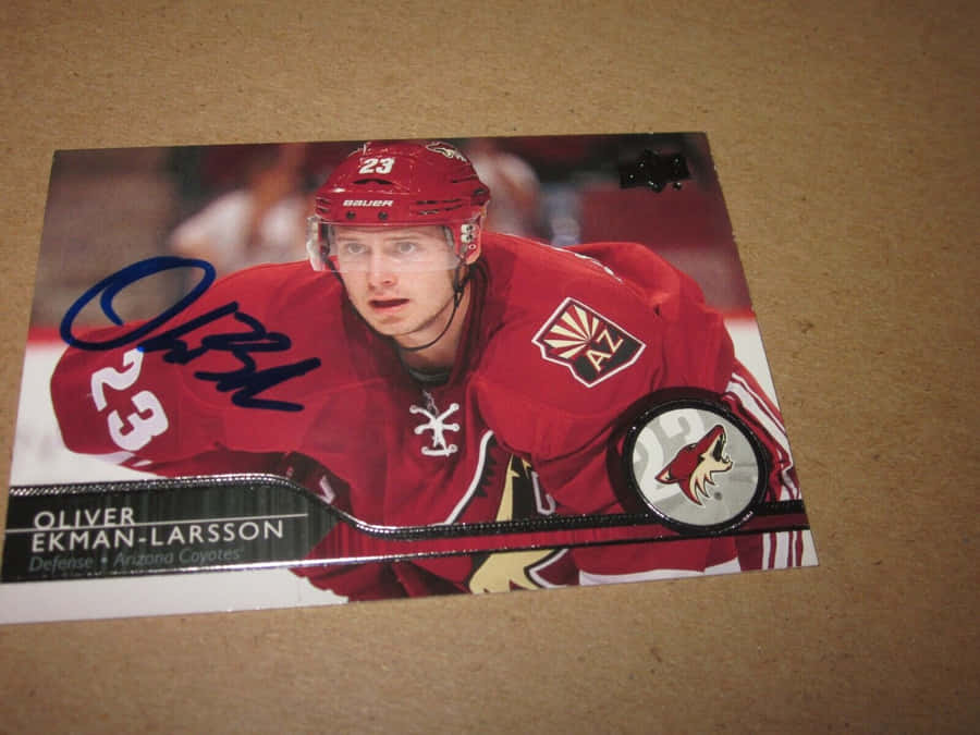 Oliver Ekman Larsson Signature In Blue Wallpaper