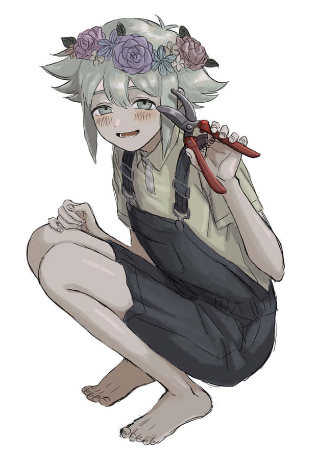 Omori Pfp Basil With Garden Cutters Wallpaper